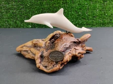 John Perry Pellucida White Dolphin Driftwood sculpture