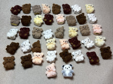Lot of 42 Flocked Fuzzy Miniature Teddy Bears 1  Vintage Crafting Minis Dioramas