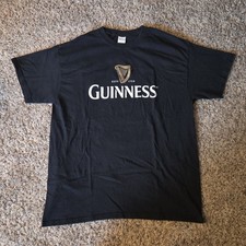 Guinness Harp Est 1759 T Shirt Mens L Black w Logo Gildan Great Condition