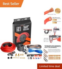 Complete AWG Amplifier Wiring Kit with 20ft Cable and RCA for Car Audio Systems