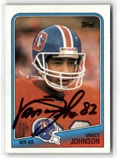 Vance Johnson 1988 Topps #25 In Person Auto