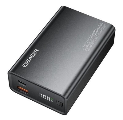65W Power Bank 20000mAh PD Fast Charging Portable Battery Charger 3 Output Ports