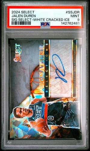 2024 PANINI SELECT SIG SELECTIONS WHITE CRACKED ICE JALEN DUREN 17/25 PSA 9 AUTO