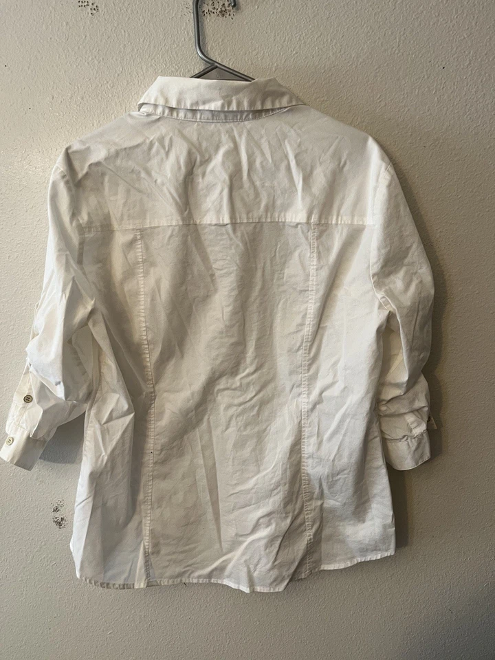 Camisa Blanca New York And Company Talla XL Informal de Negocios, Manga Larga Foto 3 de 4