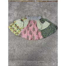 Matilda Jane Serendipity Kids Skirt Patchwork Floral Pink Green 10 Gingham Boho