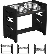 Elevated Dog Bowls, Adjustable Raised Dog Bowl Stand for Medium Sized Pet, Sturd