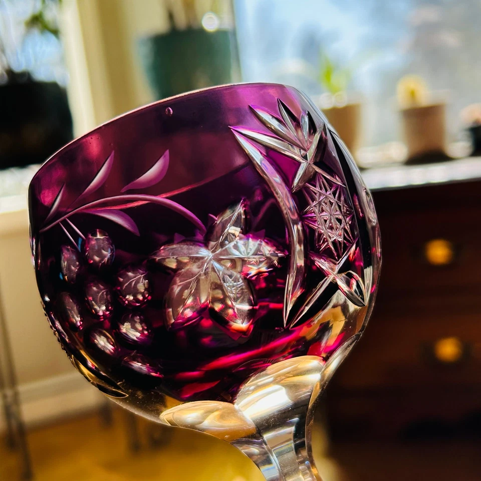 1 CAPA DE VINO NACHTMAN UVA AMATISTA CORTADA A CRISTAL TRANSPARENTE  Foto 2 de 4