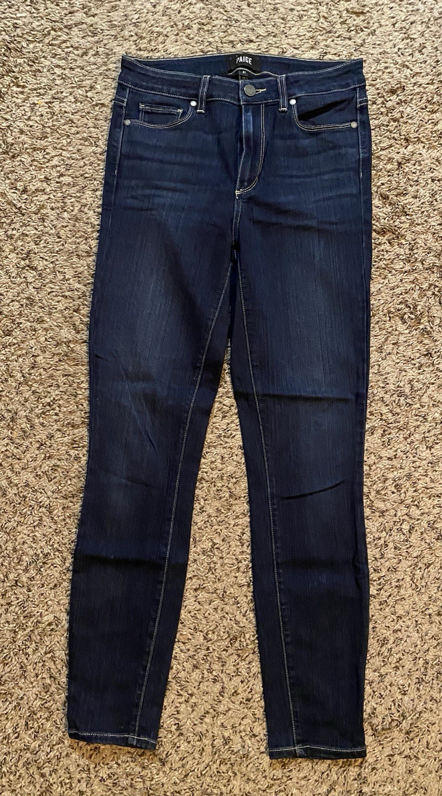 Paige Denim Hoxton Crop Ankle Skinny Jeans Mid Rise Dark Wash Blue Women's 27