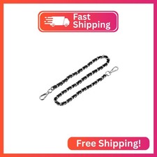 uxcell Purse Chain Strap, 24" Leather Iron Flat Chain Strap Handbag Chains Purse