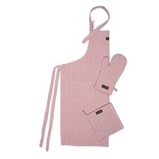 Kitchen Apron with Oven Gloves  Potholder - Combo Set -100 Cotton - Heat Re...