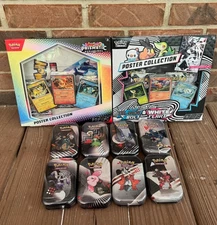 NEW-Pokemon Black Bolt White Flare Poster/Prismatic Poster/WF BB Mini Tins