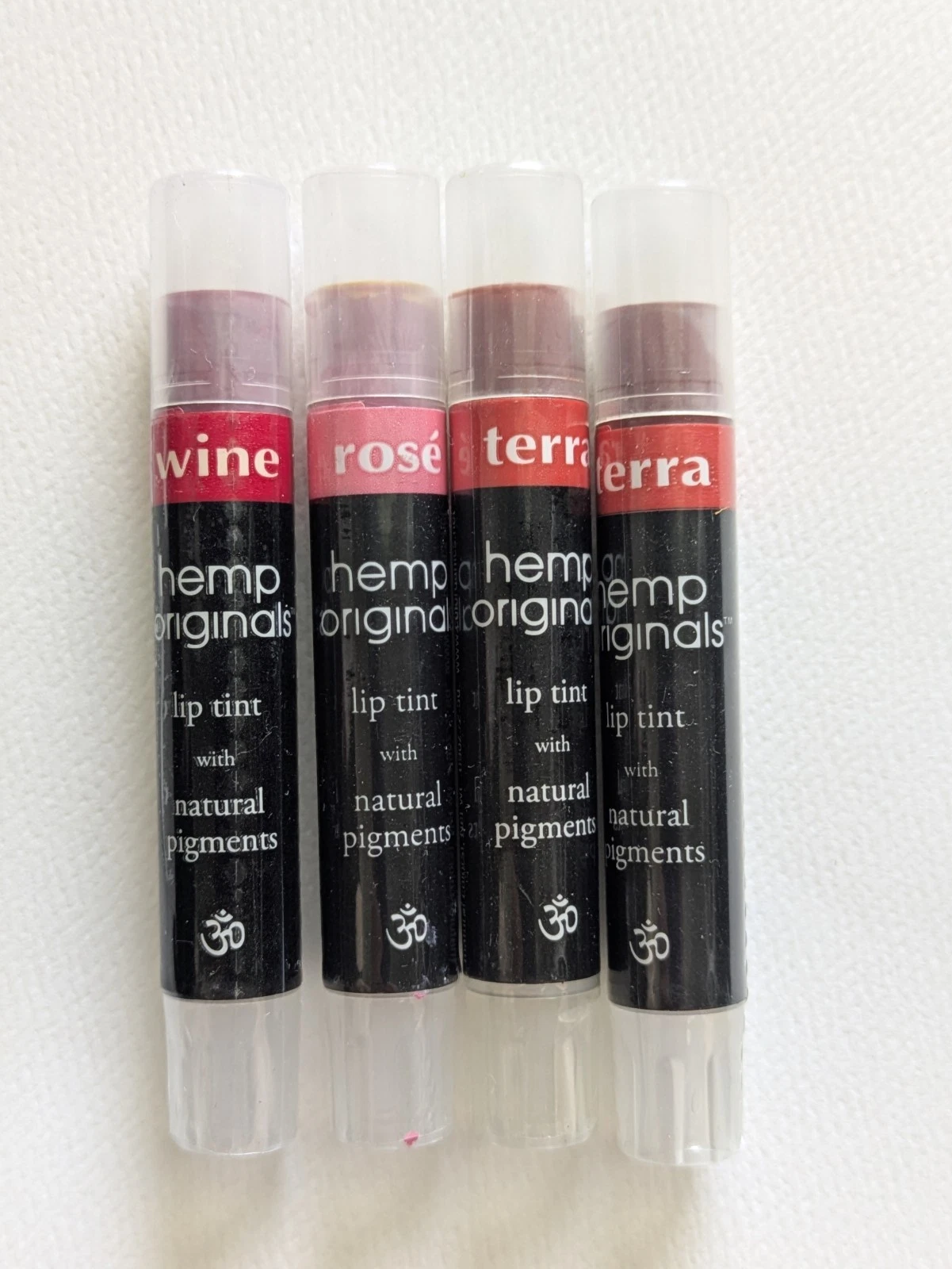 Colorganics Hemp Organics Lip Tint, Rose, Wine & Terra 2.5 g Lot Of 4