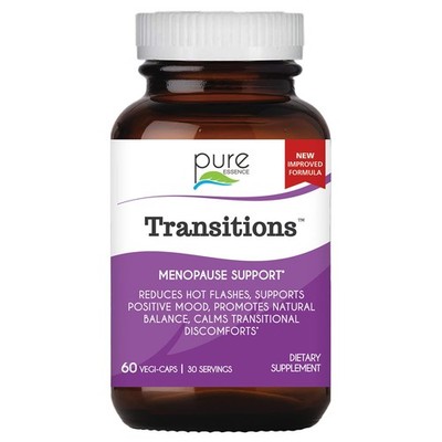 PURE ESSENCE LABS Transitions Vitamins for Women Natural Menopause Relief Sup...