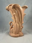 VTG McCoy Art Pottery Swan In Reeds Pink Peach Vase Planter Pot Art Deco MCM