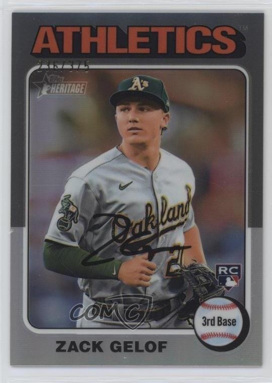 2024 Topps Heritage Chrome Silver Refractor /375 Zack Gelof #346 Rookie RC 0jm6
