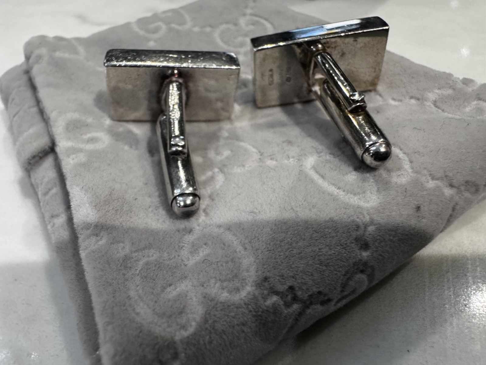 Authentic Gucci Vintage Rectangular Sterling Silv… - image 3