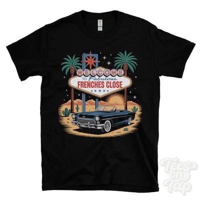 Lustiges T-SHIRT FRENCHES CLOSE LAS VEGAS ZEICHEN PARODIE Prudhoe Northumberland