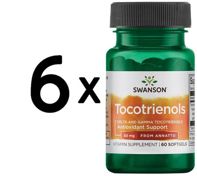 6 x Swanson Tocotrienols, 50mg - 60 softgels (555,52 EUR/kg)