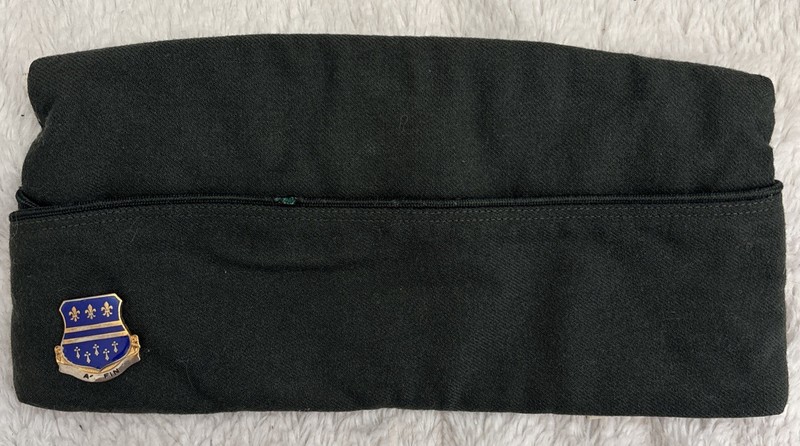 Vintage US Army Military Cap Green Garrison 100%Wool Serge AG-44 Size 7 1/8