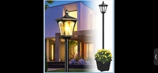 64 Inch Solar Lamp Post Light with Planter, 60 High Lumens Street Light, Solar P