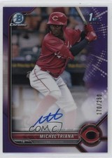 2022 Bowman Chrome Prospect Purple Refractor /250 Michel Triana #CPA-MT Auto 2a9