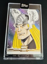 Marketplace image: 2026 Topps Chrome Mint Thor Sketch By Dan Riveron 1/1 Marvel Encased Sealed