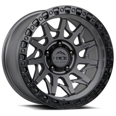 17  LOCK OFF-ROAD LUNATIC MATTE GREY MATTE BLACK RING FINISH RIMS 6x139 ET-12