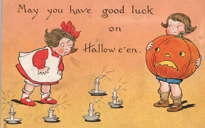 Postcard Halloween Children Candles and JOL Raphael Tuck Posted 1912