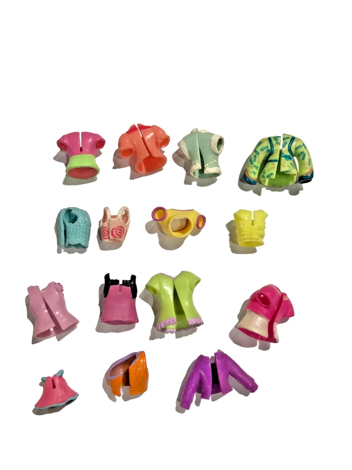 LOT of 15 Mattel Polly Pocket Tops- short sleeve, long sleeve, halter,  crop top - Image 2 of 4