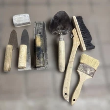 Plaster Trowel Brush Working Tools Japanese Vintage Set Japan
