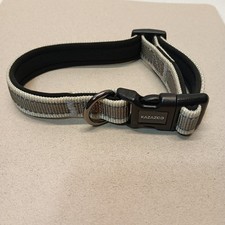 Small Reflective Dog Collar Adjustable Nylon Gray Black Quick Release NIBAG