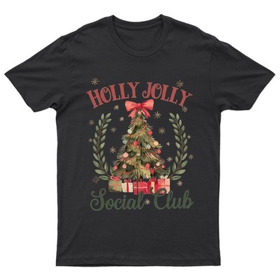 Holly Jolly Social Club T-Shirt Unisex Geschenk Retro lustig Damen Vintage Herren -a