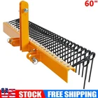 60" Pine Straw Rake 3 Point Hitch Straw Rake Attaches to Cat 1 Tractors, Yellow