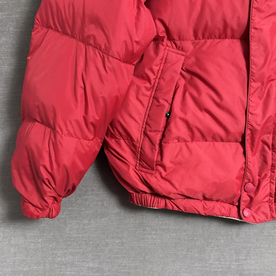 Vintage Nautica Puffer Jacket L Red Reversible Down Winter Coat 90s y2k Gorp - Image 4 of 4