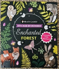 Brain Games - Sticker by Number: Enchanted Forrest: Includes Foil Stickers! 