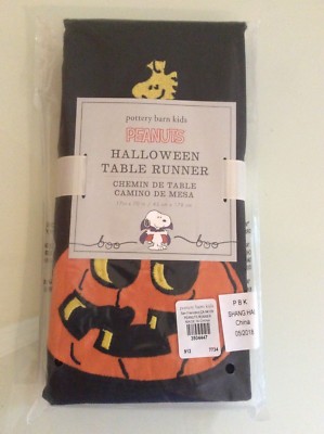 Snoopy Pottery Barn Peanuts Disney holiday Table runner Party star kid halloween