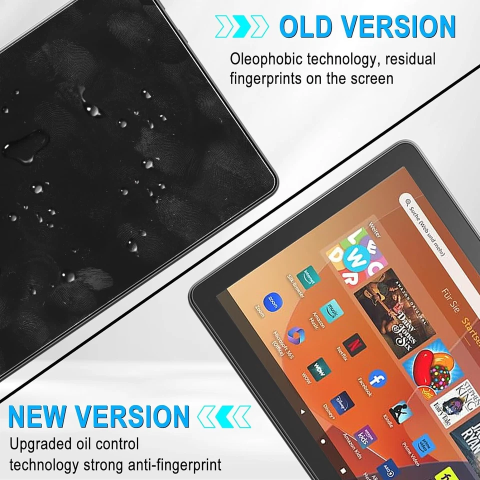 9H Schutzglas Amazon Fire HD 10 / HD 10 Plus (13.Gen -2023) Hartglas Full-Cover - Bild 3 von 4