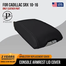 Center Console Lid Armrest Cover Leather for Cadillac SRX 2010-2016 Black