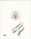 Ken Schrader Signed White House Menu Jacket PSA/DNA Certified (A8072) — photo 1