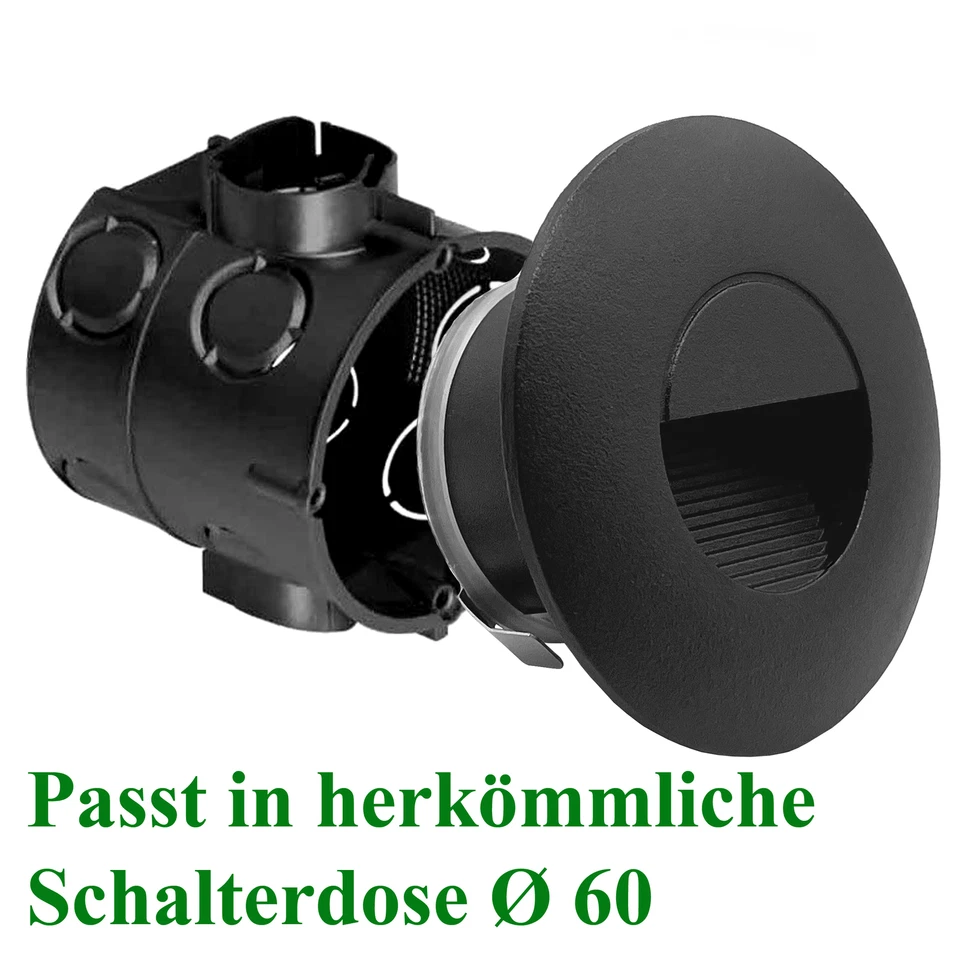 10 x LED Step Light Stair Light Recessed Stair Step IP65 230V Black - Image 2 of 4