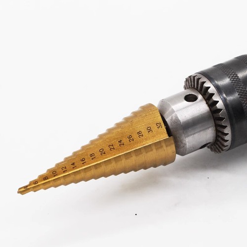 HSS Step Cone Titanium Coated Metal Hole Cutter Drill Bits Triangle Shank 4-23mm - Picture 9 of 10
