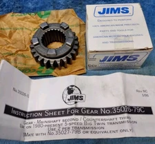 JIMS USA 35026-79 Main shaft 2nd Gear Countershaft 3rd BIG TWIN 5-Speed HD 