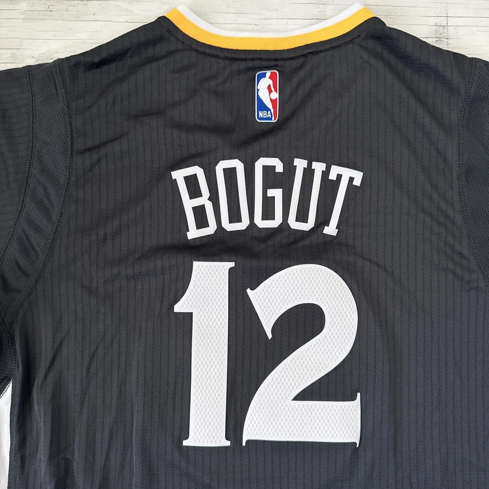 Camiseta deportiva de baloncesto Adidas NBA Andrew Bogut Golden State Warriors con mangas grande Foto 3 de 4