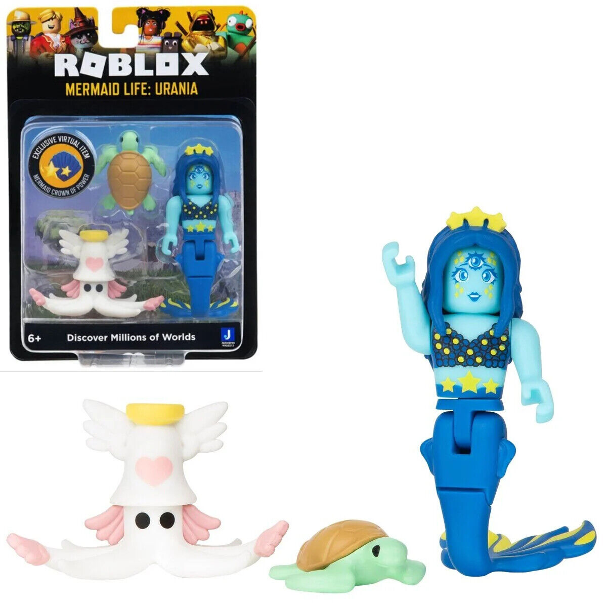 ROBLOX Action Figure Collection MERMAID LIFE URANIA Virtual Code POWER CROWN