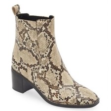 Nordstrom 8.5 Hazena Chelsea Boot Ivory Snake