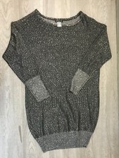 Venus Womens Sz Small Black Long Sleeve Dress Metallic Threads Sequins