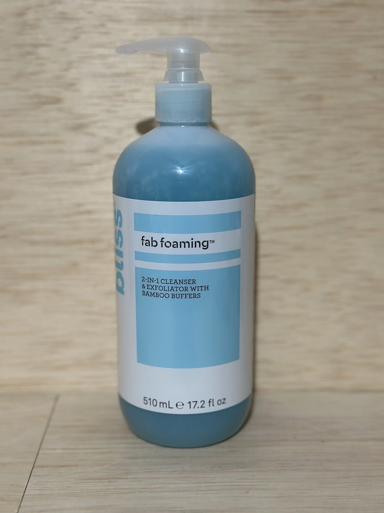 bliss FAB FOAMING 2-IN-1 Cleanser & Exfoliator With Bamboo Buffers USA 17.2 oz