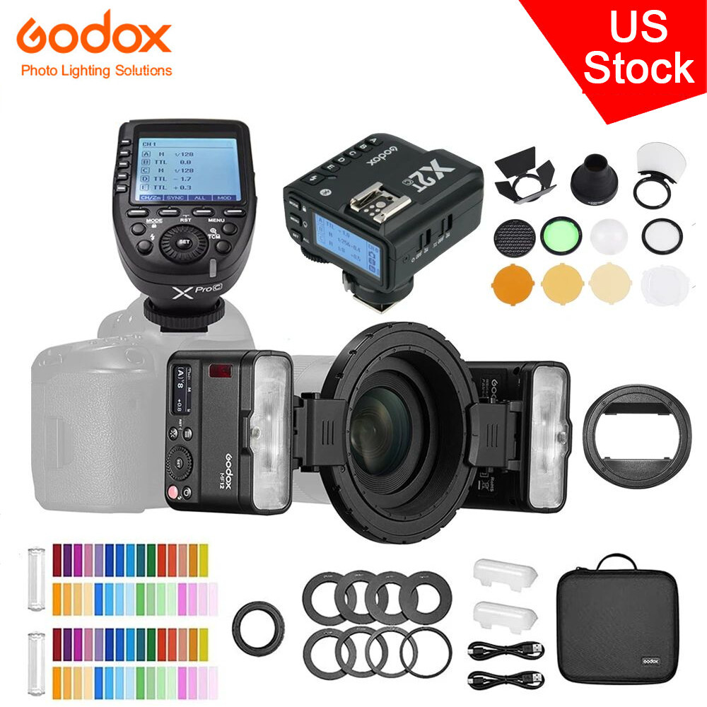 Godox MF12 MF12-K2 Flash macro da 12 W, kit flash a due luci per
