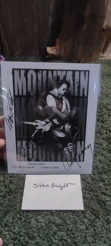 Leslie West & Mountain - 8 X 10 B & W Signed Photo And A Card With Steve Knight - Picture 2 of 2