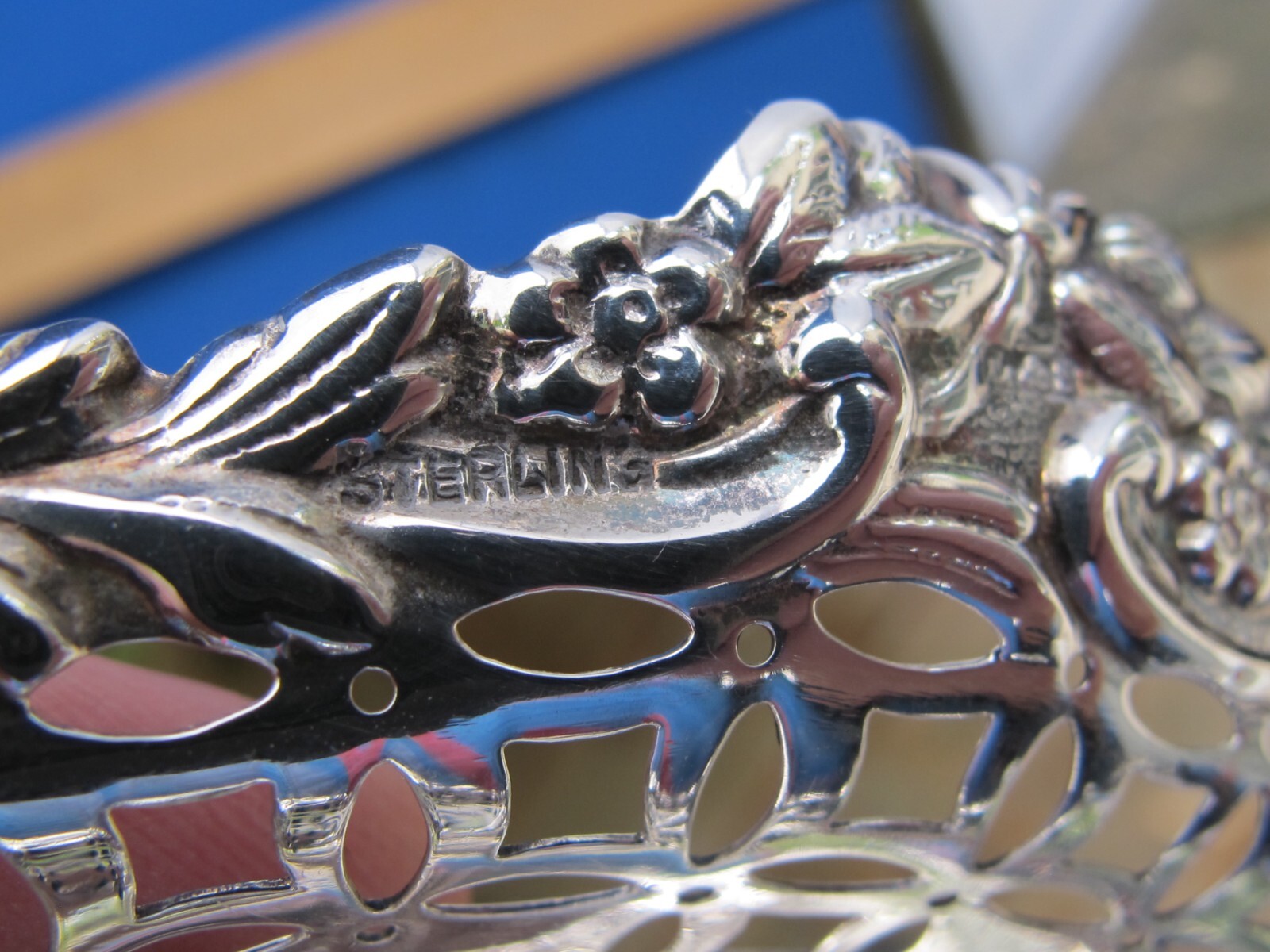 Pair ENGLISH Sterling SMALL PIERCED SERVING BASKETS-6 Inch-L&S Birmingham 1898-9